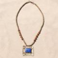 Hand-made Blue Square Shaped Lapis Lazuli Necklace (Afghanistan)