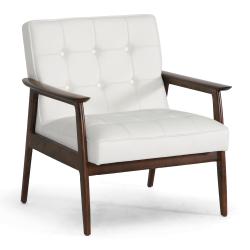 Stratham White Mid-century Modern Club Chair