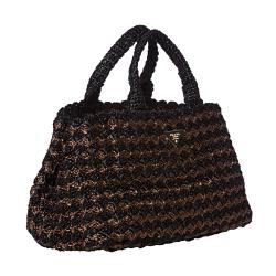Prada Bi-color Raffia Tote Bag - 14518315 - Overstock.com Shopping ...