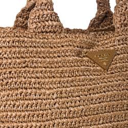 Prada Camel Raffia Tricot Tote Bag - 14518394 - Overstock.com ...  