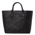 Prada Large Black Perforated Saffiano Leather Tote Bag