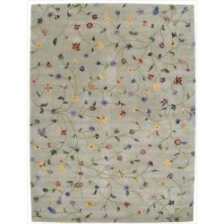Hand-tufted Julian Light Green Wool Rug (7'6 x 9'6)