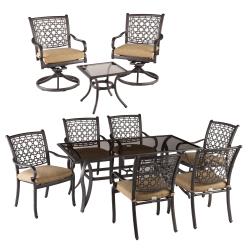 Agio Bramhill Tan and Black 10-Piece Outdoor Dining Set