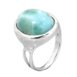 De Buman Sterling Silver Larimar Gemstone Ring
