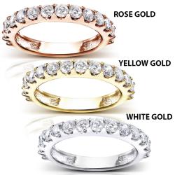  14k Gold 1ct TDW Diamond Semi-eternity Wedding Band (G-H, I1-I2)
