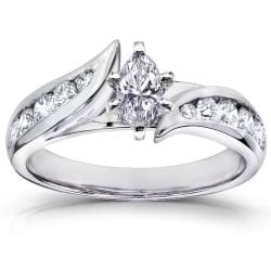 14k White Gold 7/8 ct TDW Marquise Diamond Engagement Ring (H-I, I1-I2)