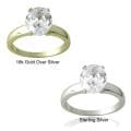 Icz Stonez Sterling Silver 4 1/3ct TGW Cubic Zirconia Engagement-style Ring
