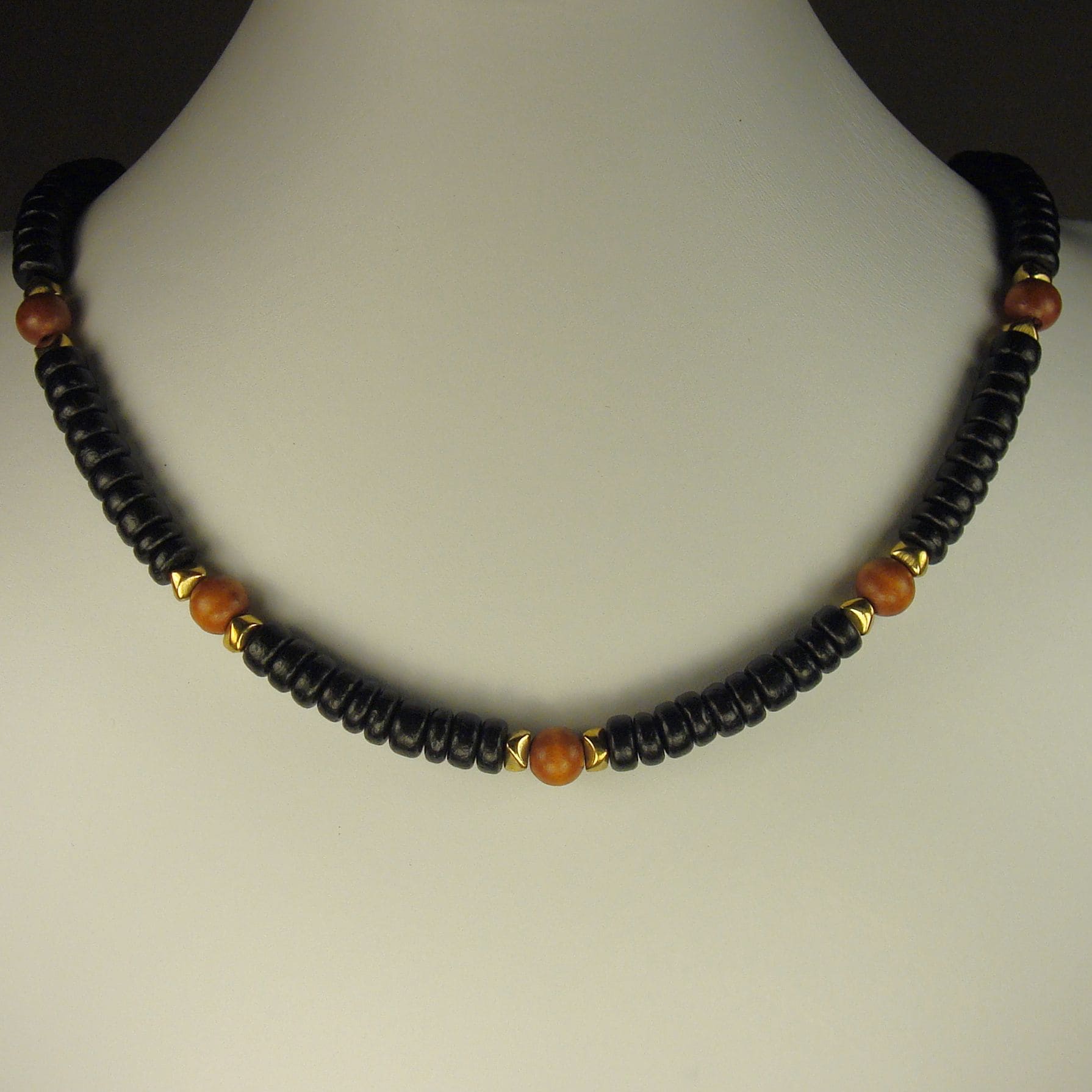 Jewelry by Dawn Black And Brown Wood Mens Necklace