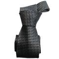Dmitry Men's Italian Grey Houndstooth Silk Tie