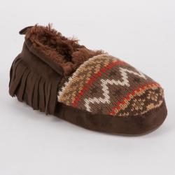 Muk Luks 'Daniel' Boys' Fairisle Fringe Moccasin