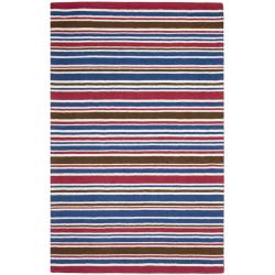 Handmade Children's Stripes New Zealand Wool Rug (5' x 8')