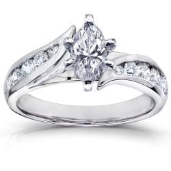 14k White Gold 1 1/4ct TDW Marquise Diamond Engagement Ring (H-I, I1-I2)