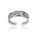 Mondevio Highly Polished Sterling Silver/Gold-overlay Celtic-knot Toe Ring