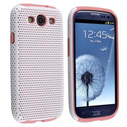 Light Pink/ White Hybrid Case for Samsung Galaxy S III/ S3