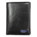 Yacht Men's Black Leather Tri-fold Wallet