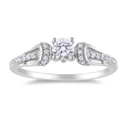 Miadora 18k White Gold 2/5ct TDW Diamond Engagement Ring (G-H, I1-I2)