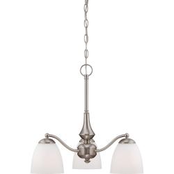 Nuvo Patton 3-light Brushed Nickel Fluorescent Chandelier
