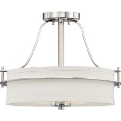Nuvo Loren 2-light Polished Nickel Semi-flush Fixture