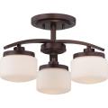 Nuvo Austin 3-light Russet Bronze Semi-flush Fixture
