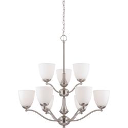Nuvo 'Patton' 9-light Brushed Nickel Chandelier