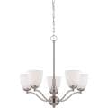Nuvo 'Patton' 5-light Brushed Nickel Chandelier