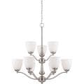 Nuvo 'Patton' 9-light Brushed Nickel Chandelier