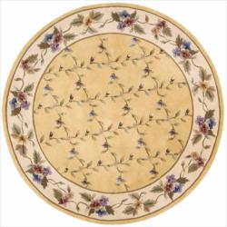 Hand-tufted Julian Floral Yellow Rug (6' Round)