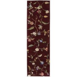 Hand-tufted Julian Ruby Floral Rug (2'3 x 8')