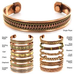 Two-toned Copper Magnetic Pattern Cuff Bracelet