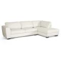 Orland White Leather Modern Sectional Sofa Set with Right Facing Chaise