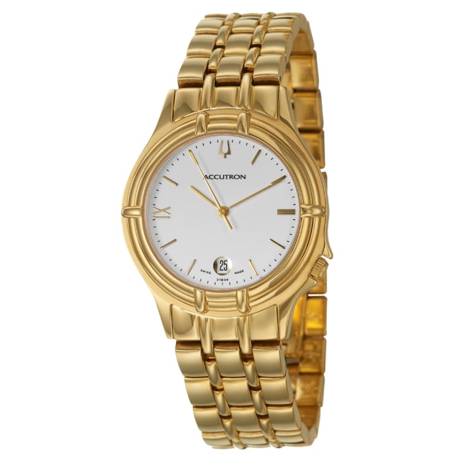 Bulova Accutron Mens Yellow Gold plated Stainless Steel Watch