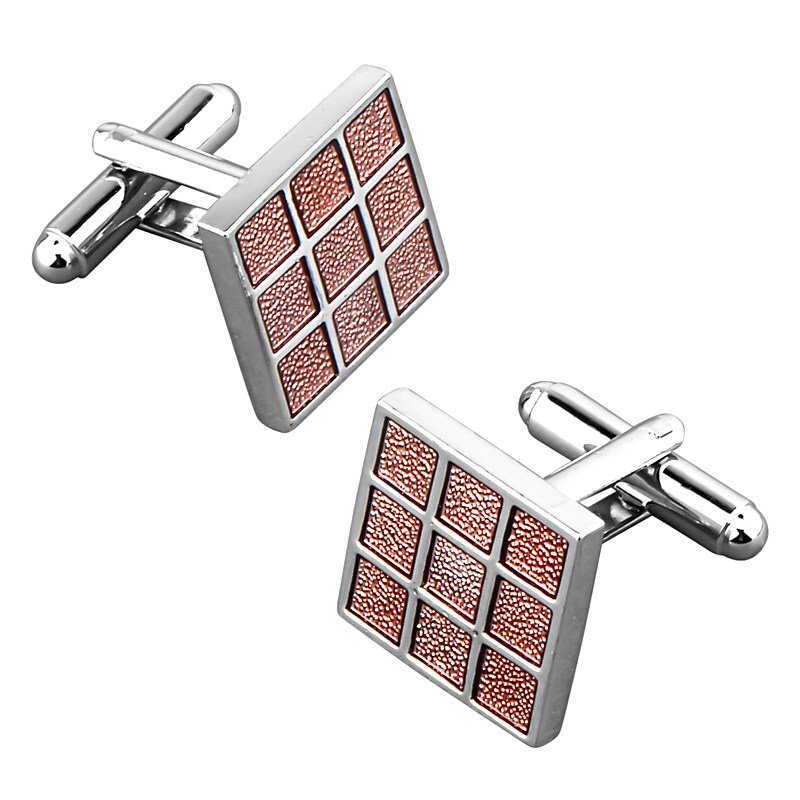 BasAcc Pink Grid Square Cufflink