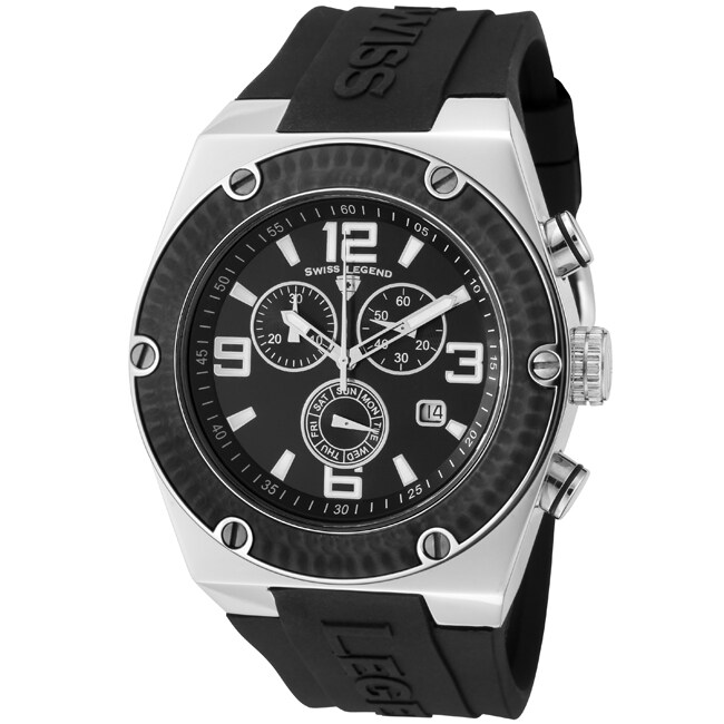 Swiss Legend Men's 'Throttle' Black Silicone Watch