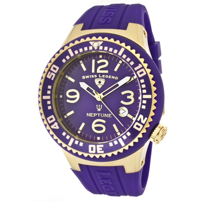Swiss Legend Men's 'Neptune' Purple Silicone Watch