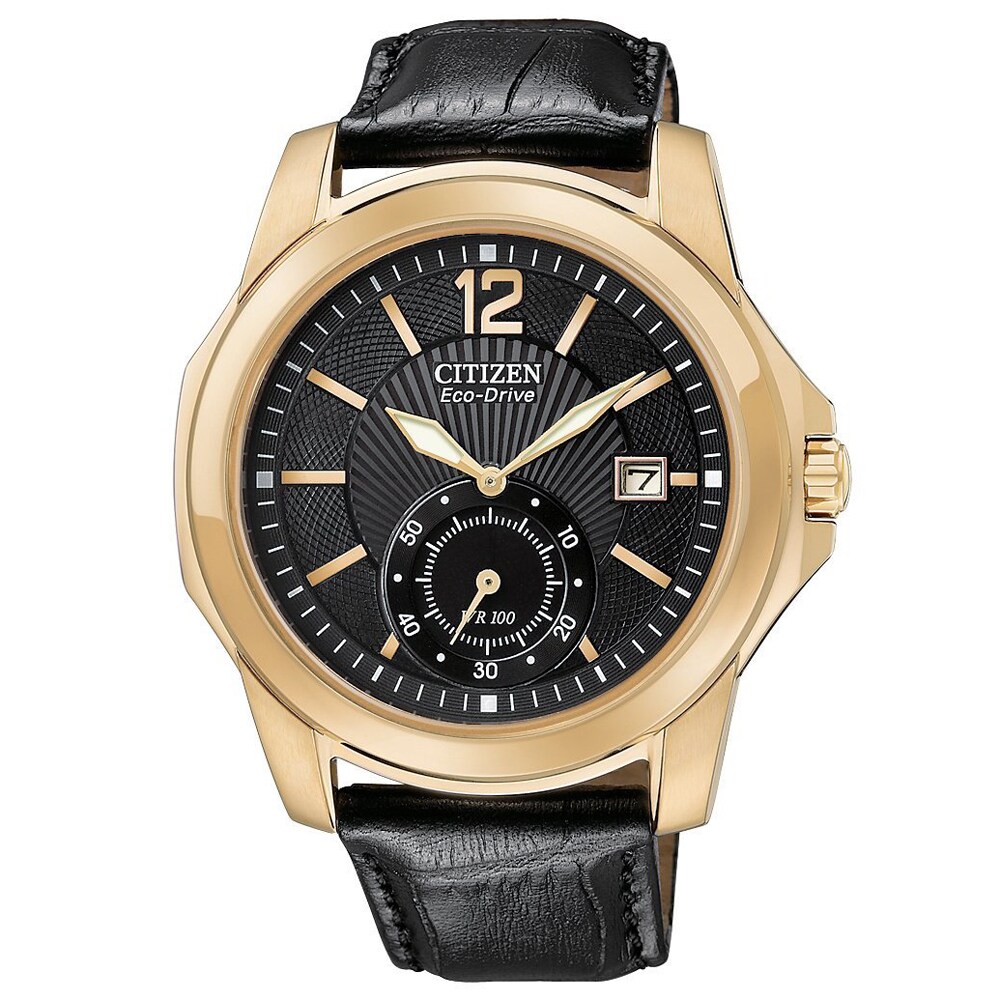 Citizen Men's 'Eco-drive' Rose Gold-tone Leather Strap Watch