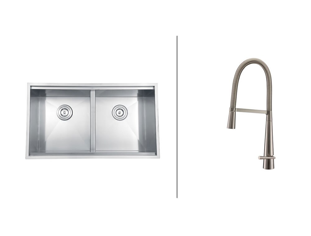 Ruvati Stainless Steel Kitchen Sink/ Brushed Nickel Faucet Set