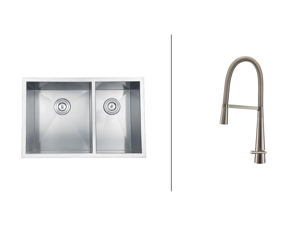 Ruvati Stainless Steel Kitchen Sink/ Brushed Nickel Faucet Set