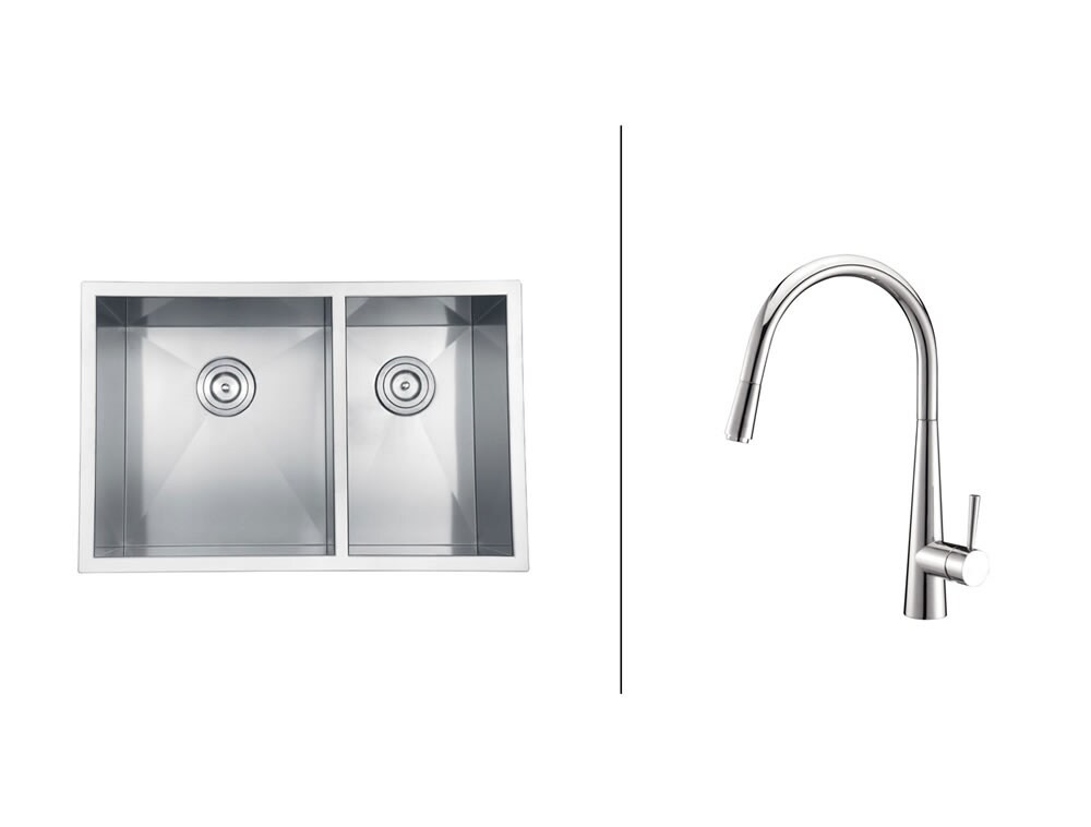 Ruvati Stainless Steel Kitchen Sink/ Polished Chrome Faucet Set