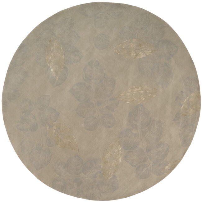 Hand-tufted Julian Floral Grey Rug (6' x 6') Round