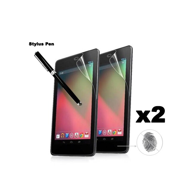 Google Nexus 7 Anti-Fingerprint Screen Protector Dual-purpose Micro-knit Capacitive Stylus Pen (Set of 2)