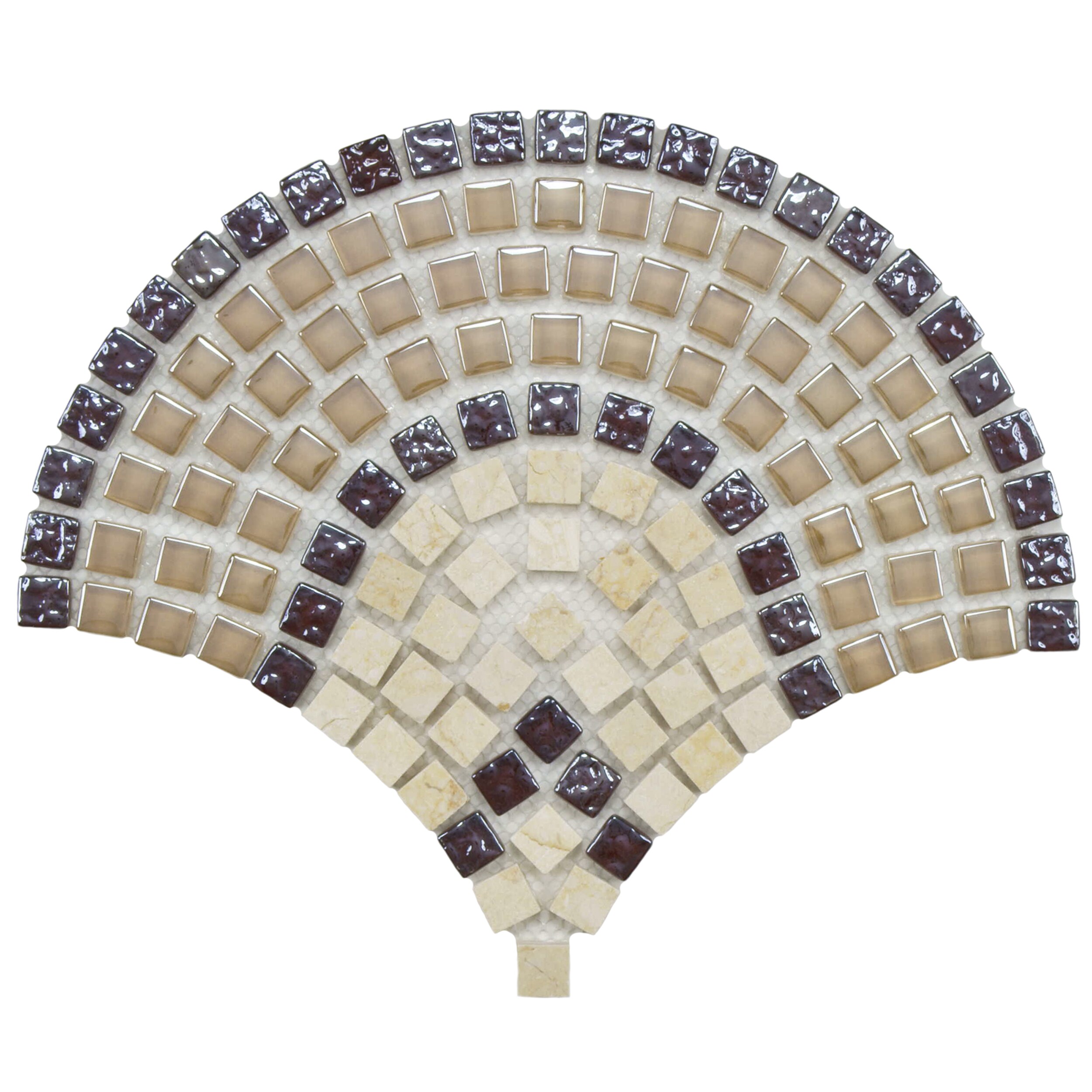 SomerTile Reflections Arch Spice Glass and Stone Mosaic Tiles (Case of 10)