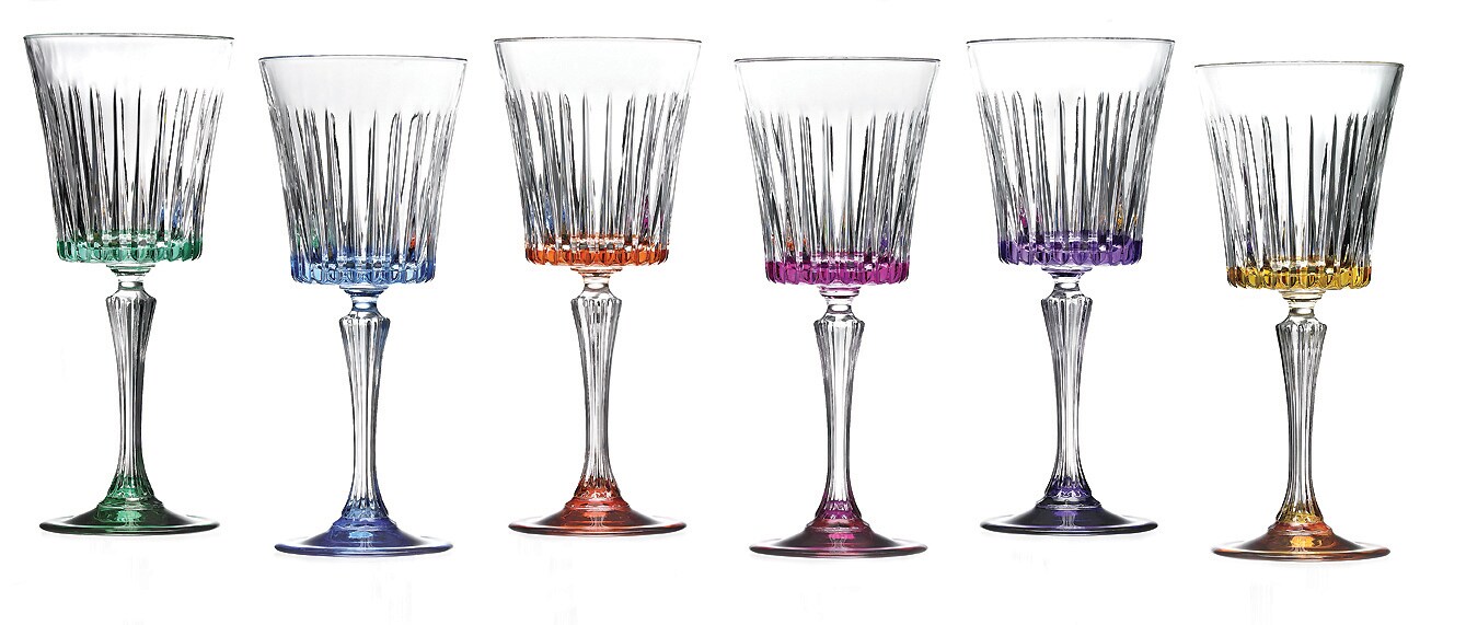 Lorren Home Trend Timeless Multicolor Wine Glasses (Set of 6)