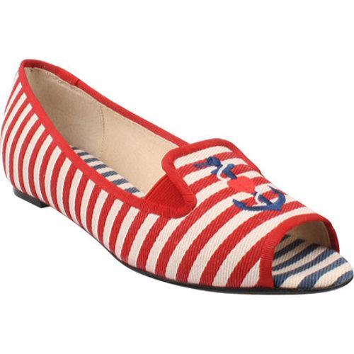 Womens J. Renee Anchor Red/Natural Fabric