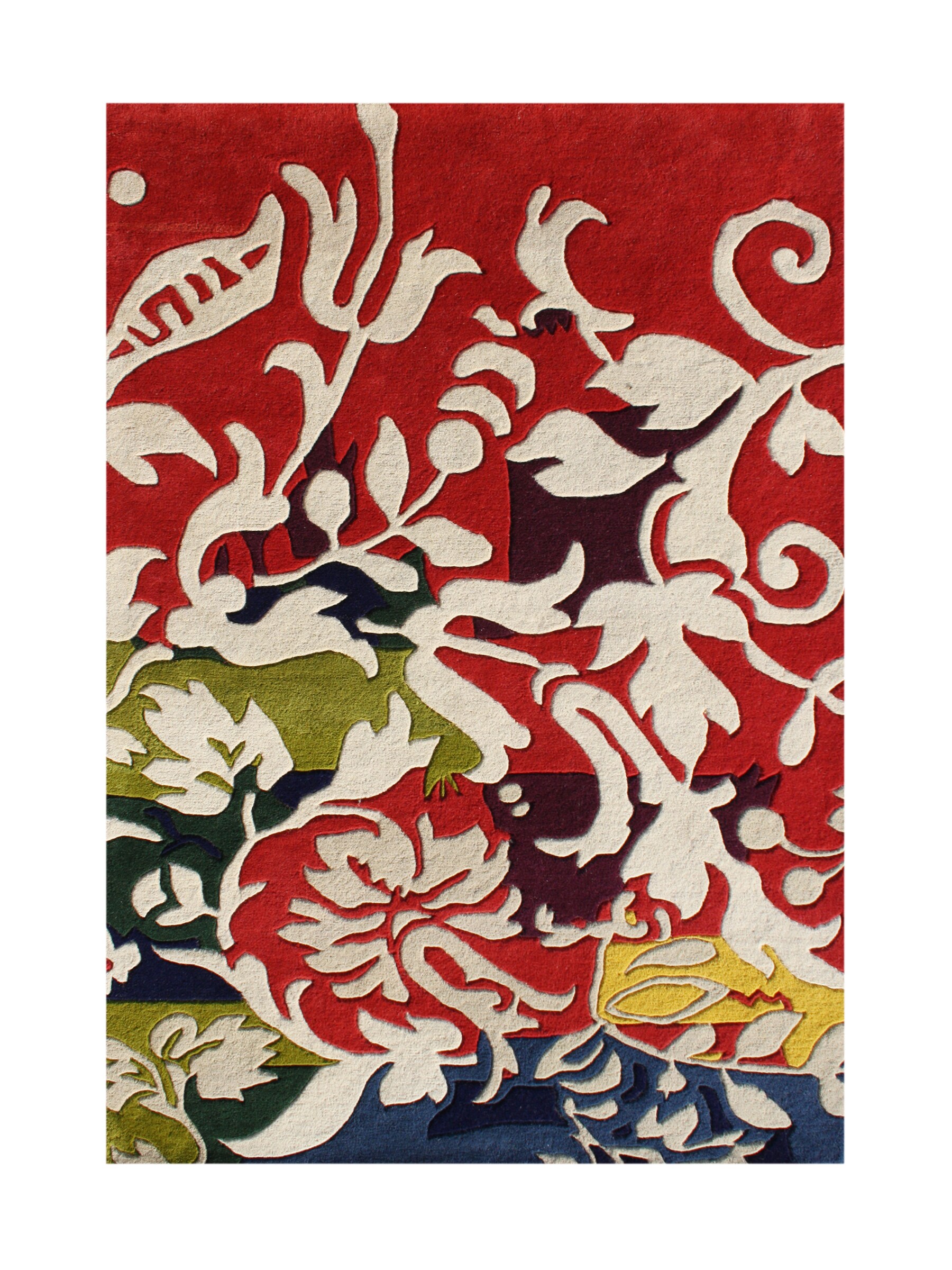 Alliyah Handmade Red New Zealand Blend Rug (5' x 8')