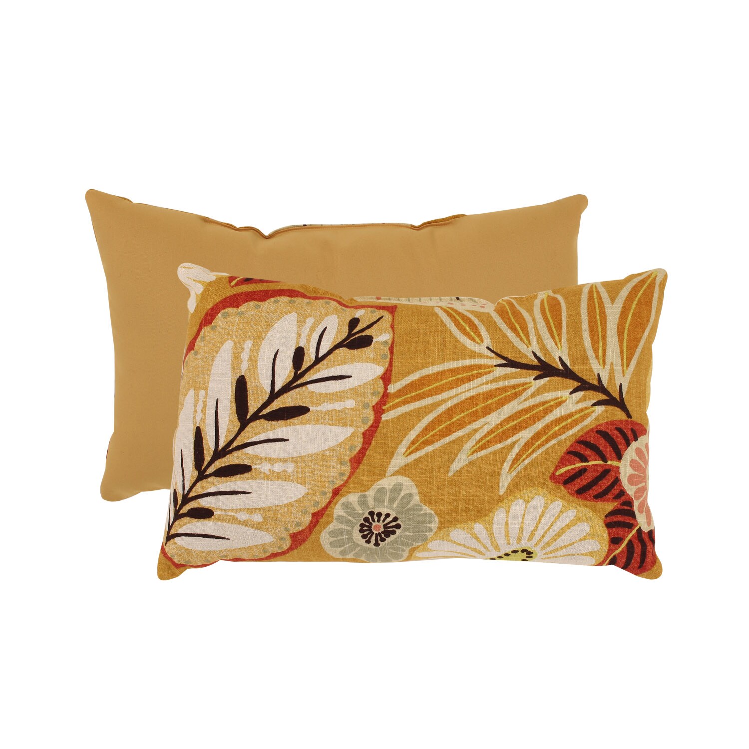 Gold Tropical Rectangular Throw Pillow