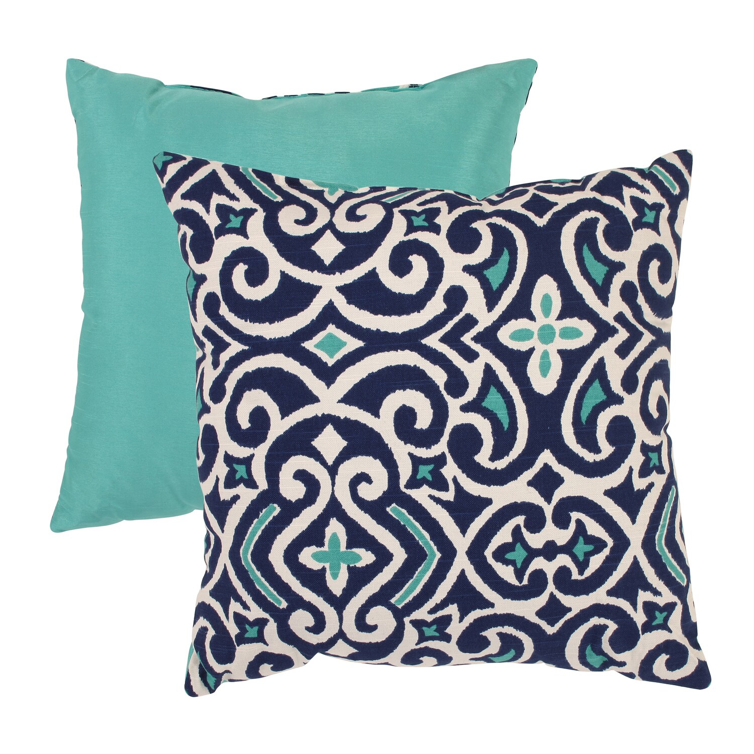 Pillow Perfect Blue/ White Damask Throw Pillow