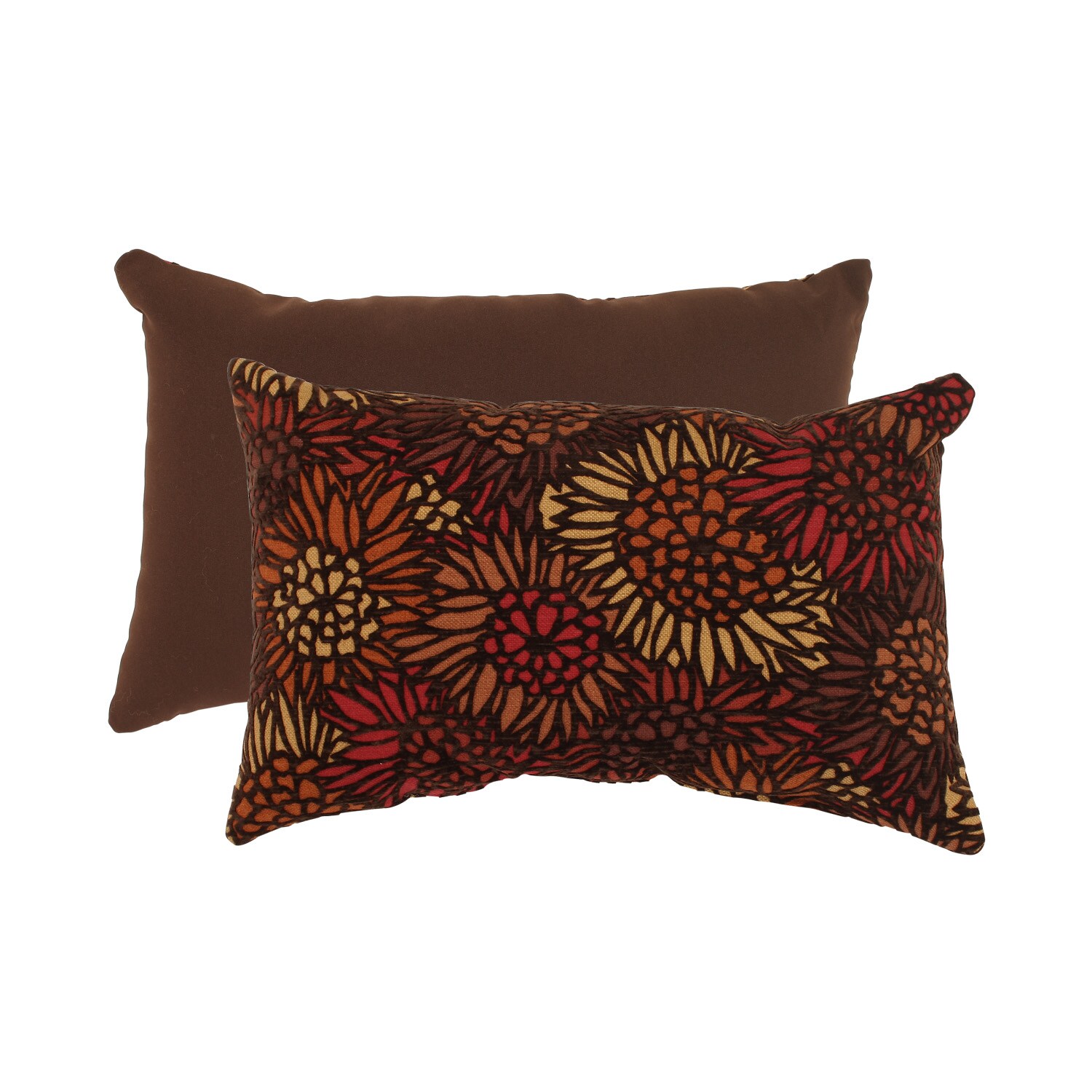 Flocked Floral Rectangular Throw Pillow