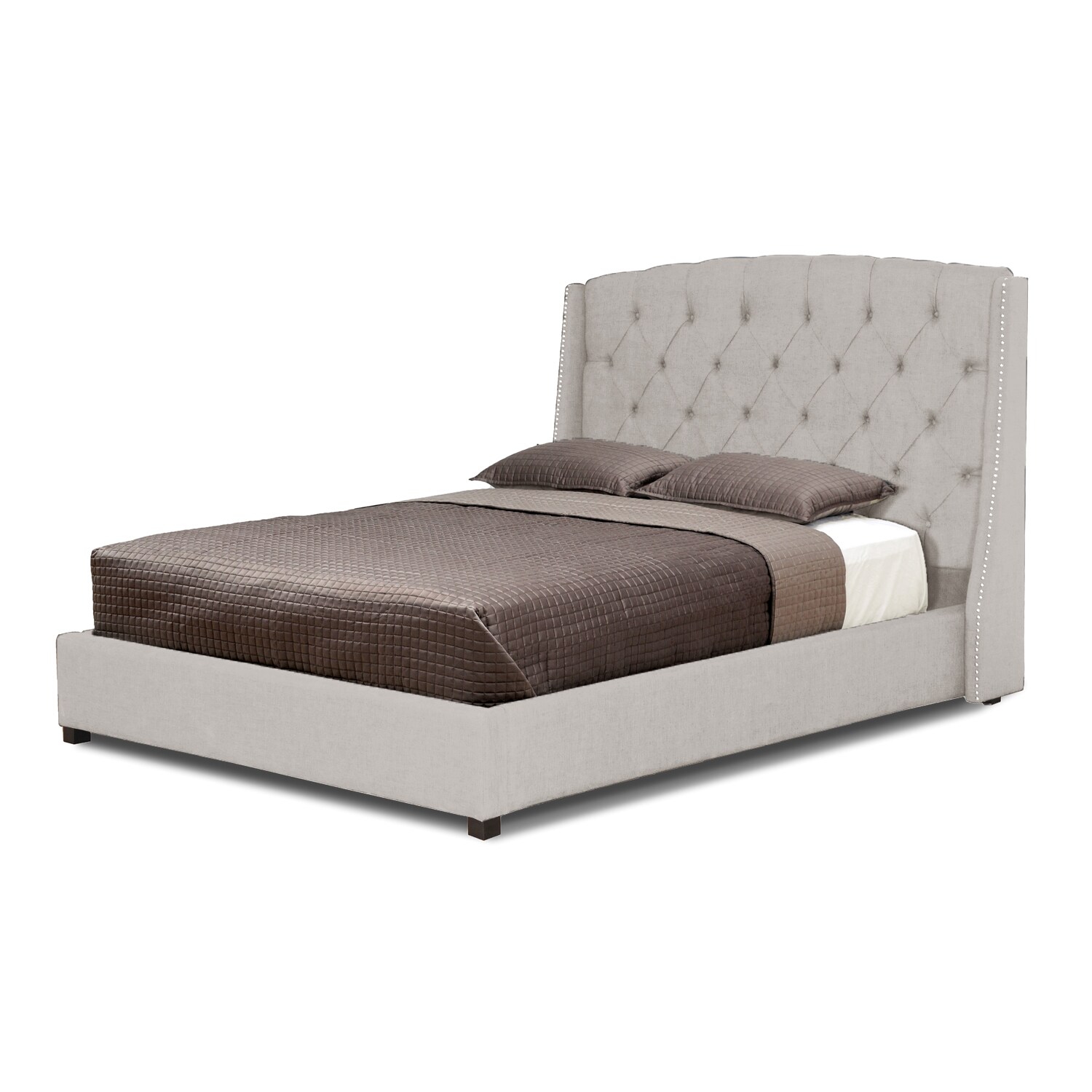 Ipswich Beige Linen Modern King Platform Bed
