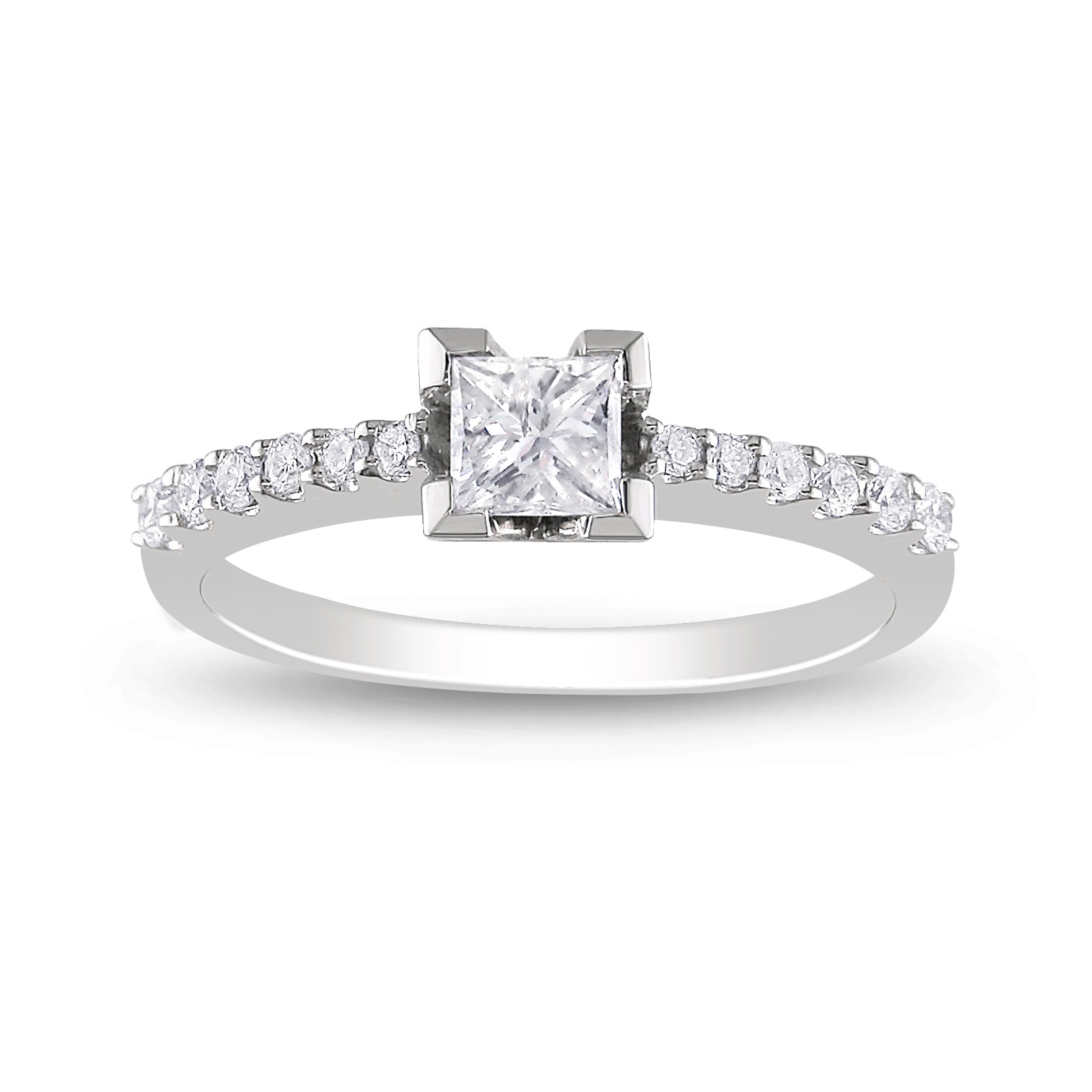 Miadora 14k White Gold 1/2ct TDW Diamond Engagement Ring