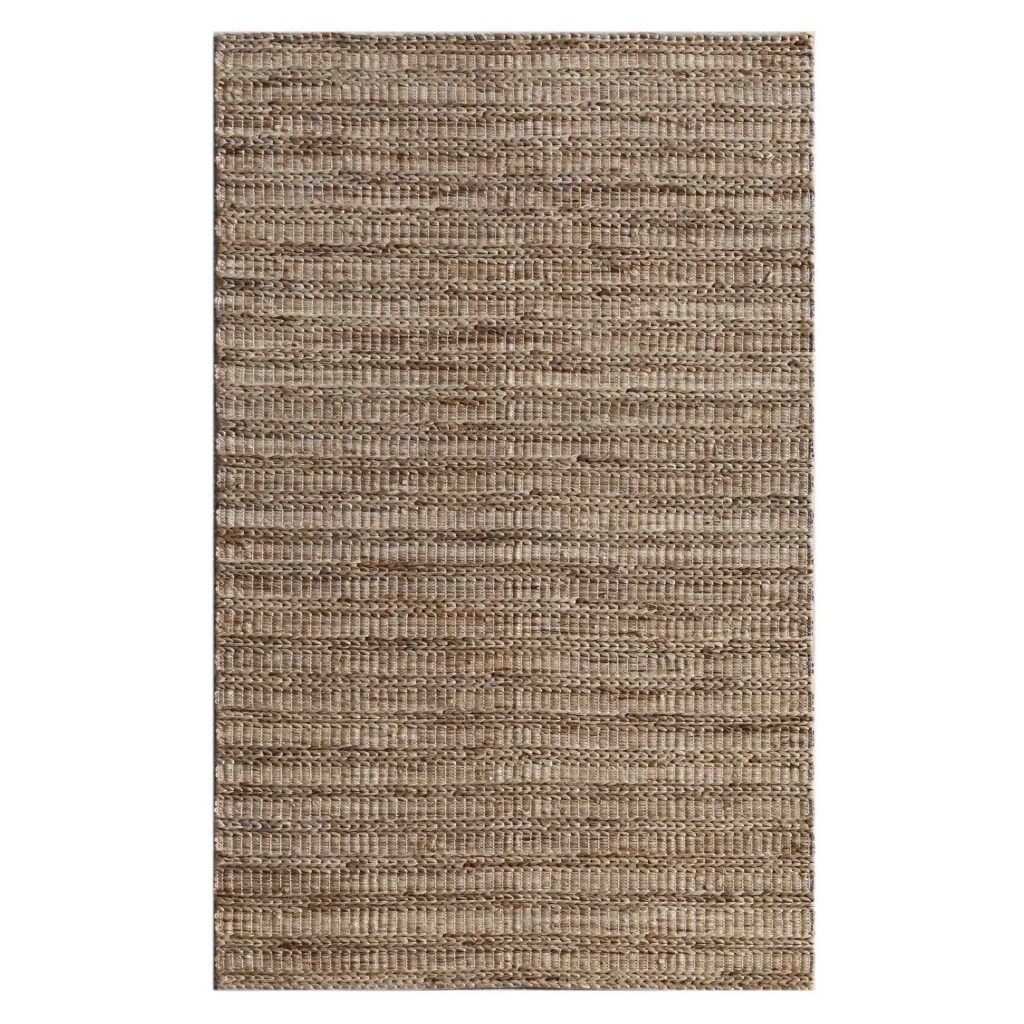 Hand-woven Solid Alabaster Hemp Rug (5' x 8')